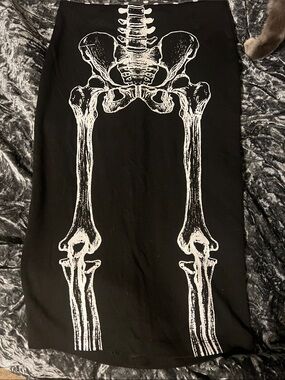 Iron Fist Skeleton Pencil Skirt Size S